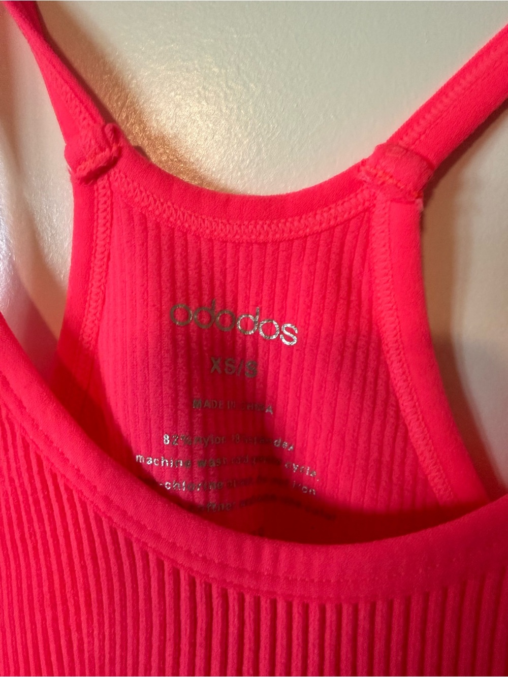Neon Pink Ribbed Crop Tank - Picture 4 of 4